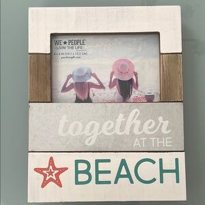"Together at the Beach" White and Brown Photo Frame